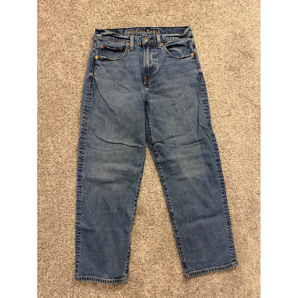 American Eagle Jeans Mens 28x30 Blue Loose Easyflex Relaxed Fit Denim Pants